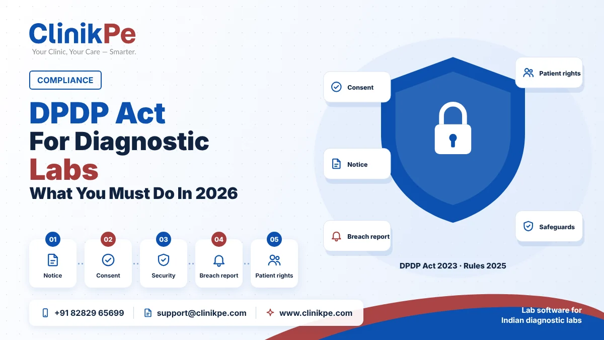 DPDP Act for diagnostic labs: what you must do before May 2027